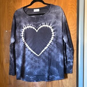 Allen Allen Tie-Dye Heart Long Sleeve Shirt